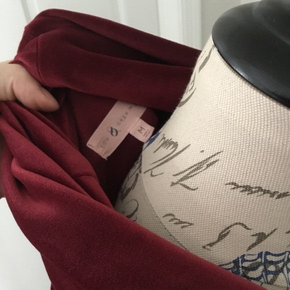 LOU AND GREY FOR LOFT RED VELOUR SWEATER - Picture 5 of 5